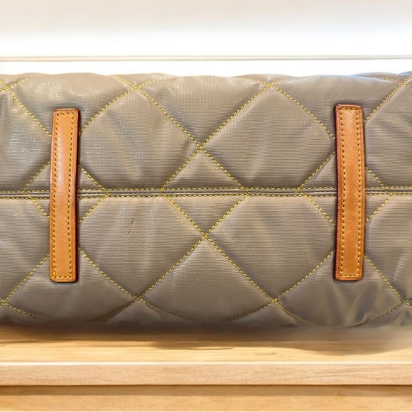 Dooney & Bourke Khaki Quilted Convertible Satchel Crossbody Made in 🇺🇸12”x8” - Picture 6 of 11